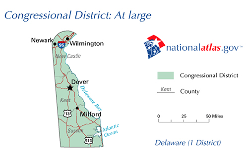 Map of Delaware