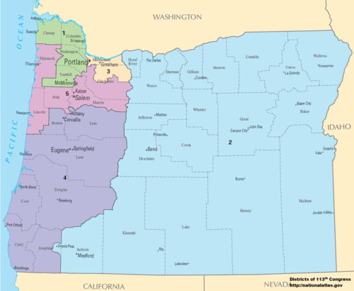 Map of Oregon