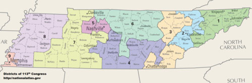 Map of Tennessee