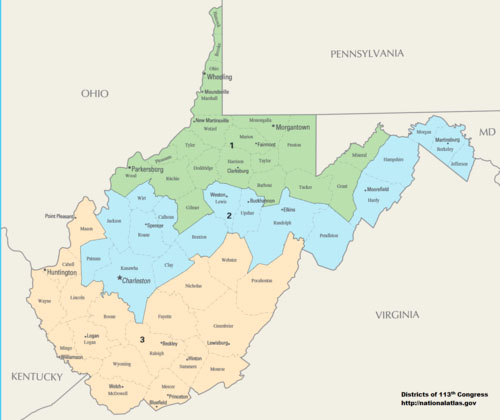 Map of West Virginia